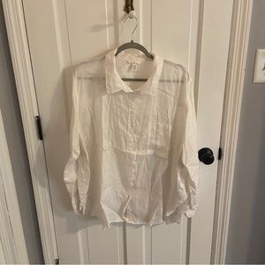 H&M White Linen Top